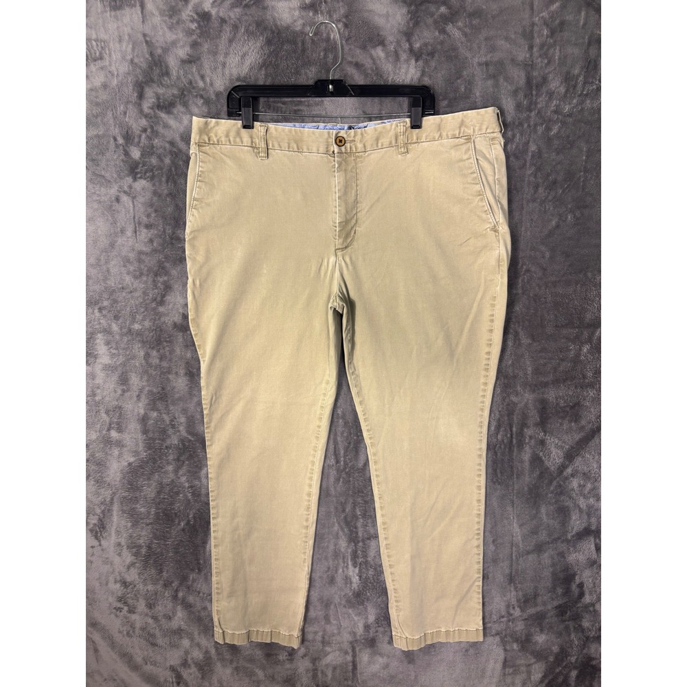 Tommy Bahama Boracay Chino Pants Mens 44x28 Khaki Tan Flat Front Stretch Cotton